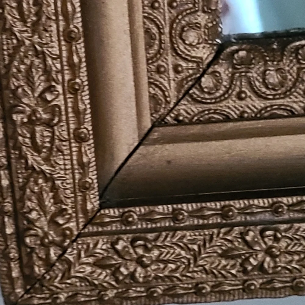 Swedish 19th Century Hand Carved Painted Wood Mirror